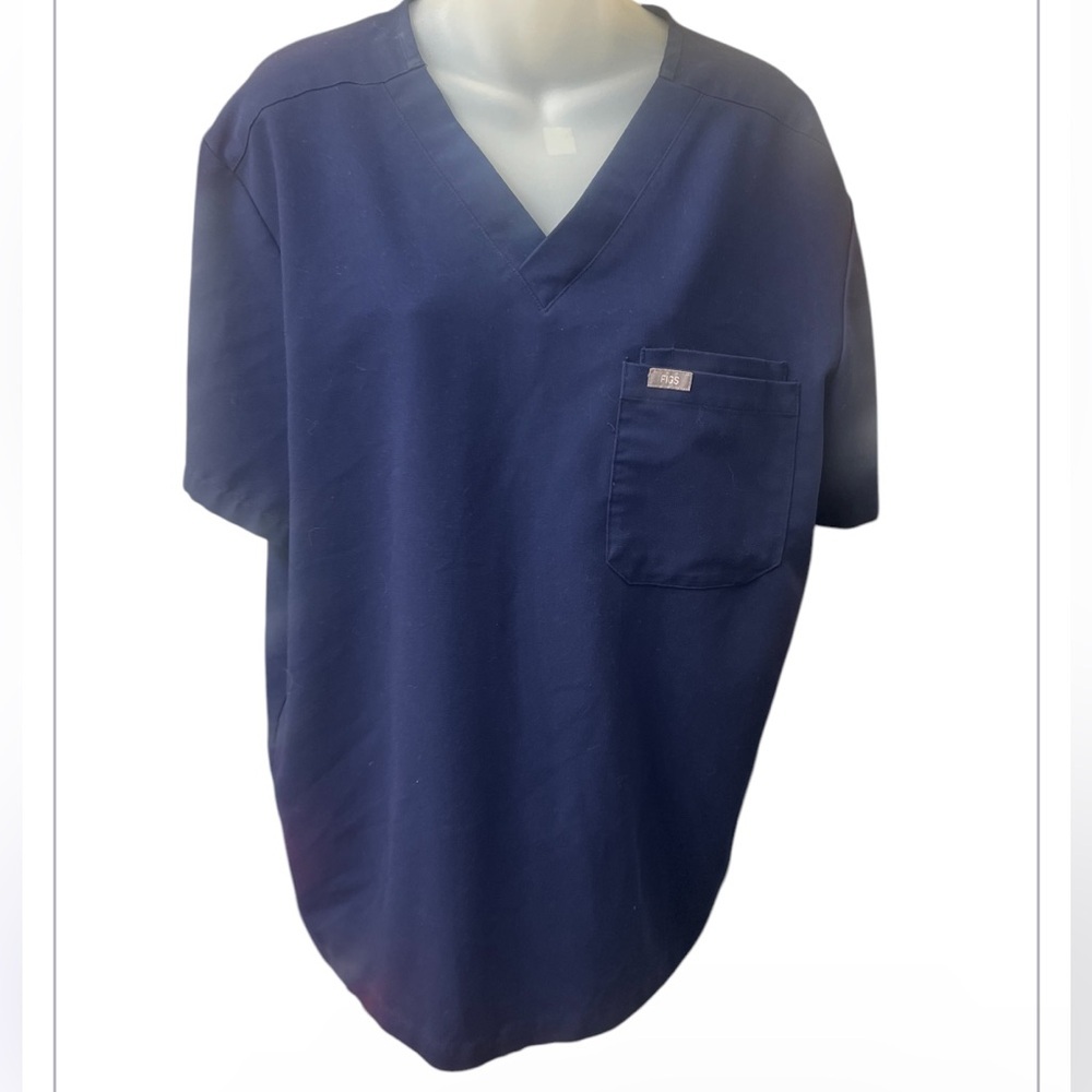 Figs Leon Scrub Tops - Navy Blue Large